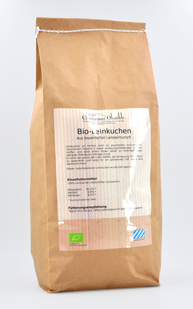 Produktbild: Bio-Leinkuchen 8kg - Tierfutter